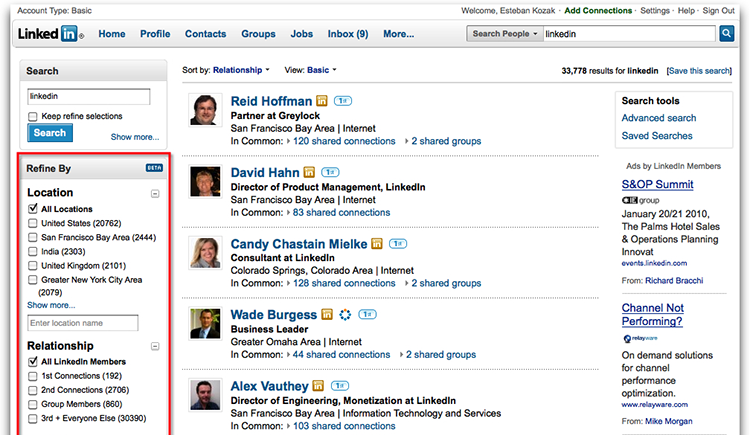 Faceted Search at LinkedIn